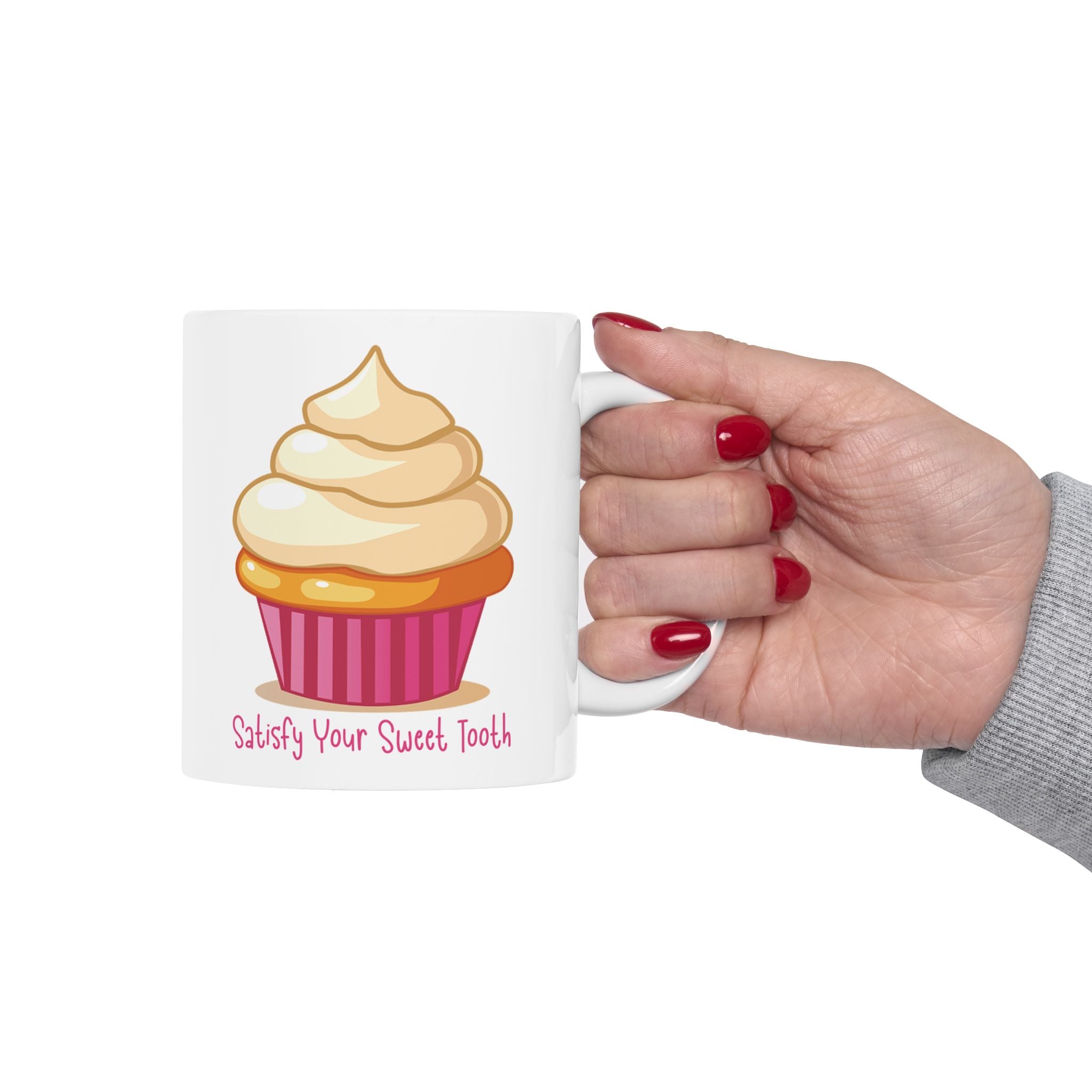 Cute Cupcake Illustration Ceramic Mug | Dessert Art Coffee Cup