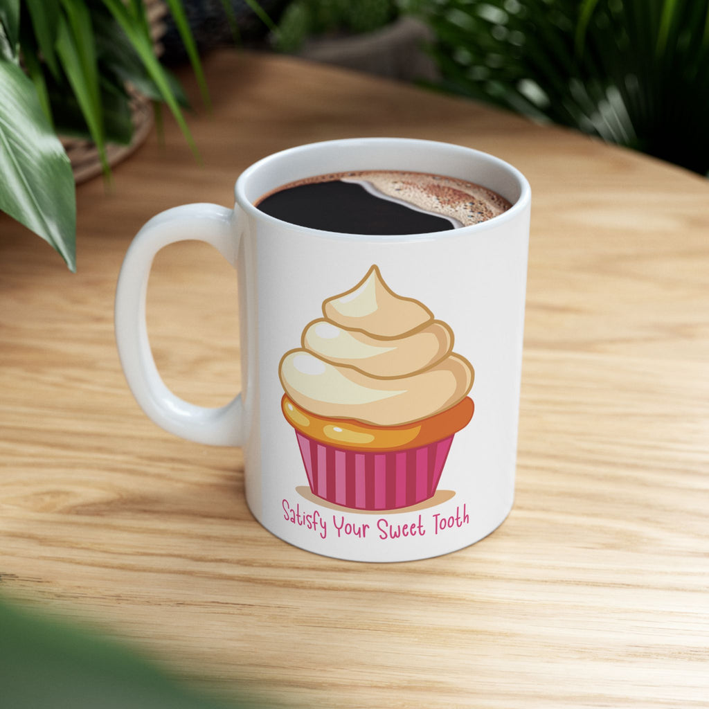 Cute Cupcake Illustration Ceramic Mug | Dessert Art Coffee Cup