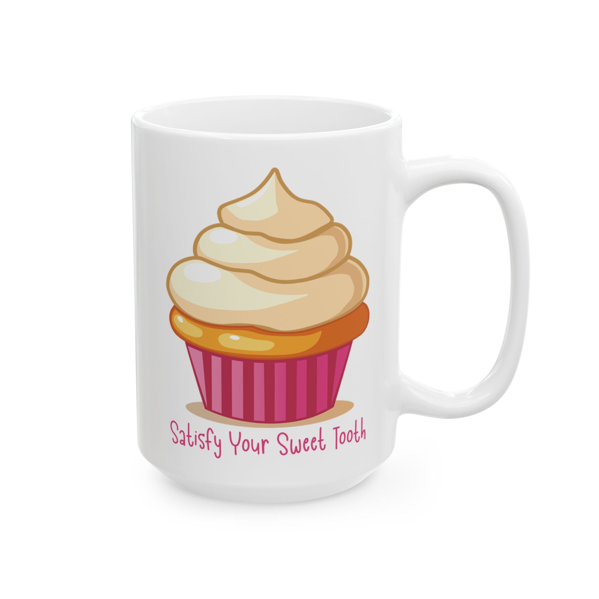 Cute Cupcake Illustration Ceramic Mug | Dessert Art Coffee Cup